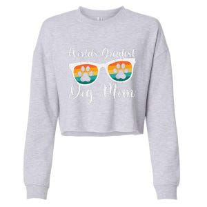 Womens Worlds Greatest Dog Mom Women's Day Mothers Day Cropped Pullover Crew