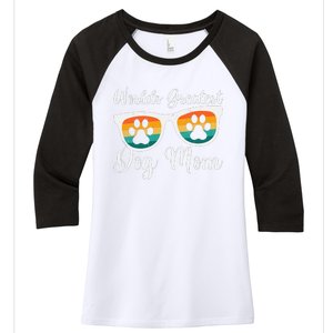 Womens Worlds Greatest Dog Mom Women's Day Mothers Day Women's Tri-Blend 3/4-Sleeve Raglan Shirt