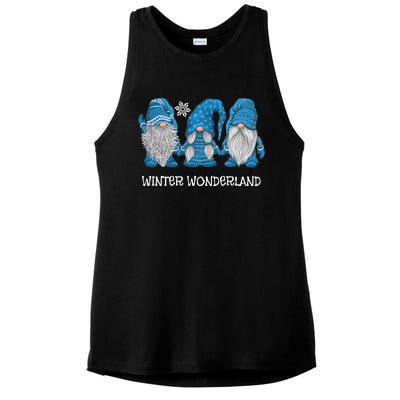 Winter Wonderland Gnomes Winter Snowy Gnomes Snow Gnome Ladies PosiCharge Tri-Blend Wicking Tank