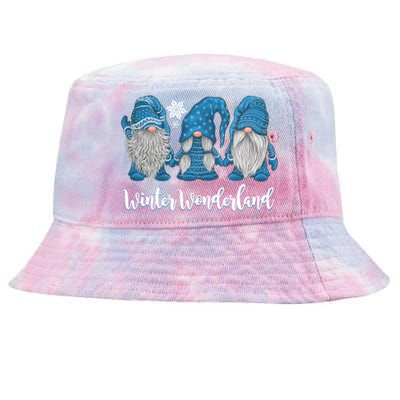 Winter Wonderland Gnomes Winter Snowy Gnomes Snow Gnome Funny Gift Tie-Dyed Bucket Hat