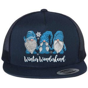 Winter Wonderland Gnomes Winter Snowy Gnomes Snow Gnome Funny Gift Flat Bill Trucker Hat