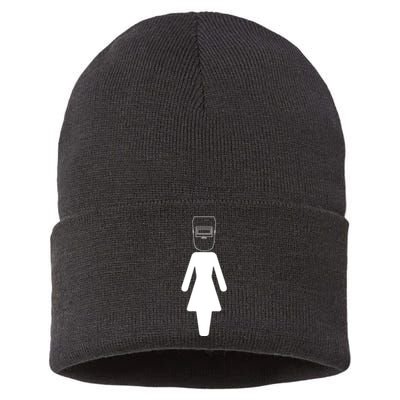 Welder Woman Girl Welding Wife Mother Sustainable Knit Beanie