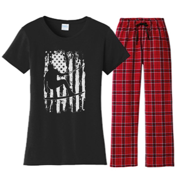 Wakeboarding Wakeboard Gift Women's Flannel Pajama Set