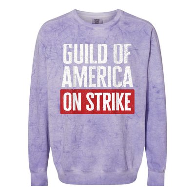 WGA Writers Guild Of America On Strike Colorblast Crewneck Sweatshirt