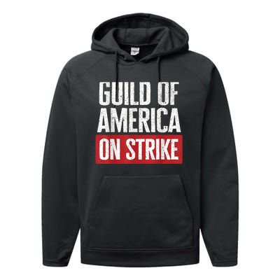 WGA Writers Guild Of America On Strike Performance Fleece Hoodie