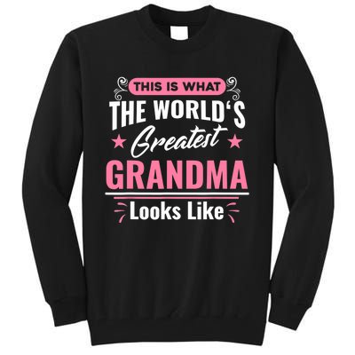 What World's Greatest Grandma Looks Like Mothers Day TShirt Tall Sweatshirt