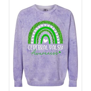 We Wear Green Cerebral Palsy Cp Awareness Colorblast Crewneck Sweatshirt