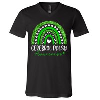 We Wear Green Cerebral Palsy Cp Awareness V-Neck T-Shirt