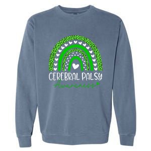 We Wear Green Cerebral Palsy Cp Awareness Garment-Dyed Sweatshirt