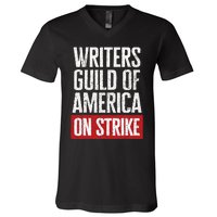 WGA Writers Guild Of America On Strike Anti AI Chatbots V-Neck T-Shirt