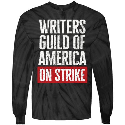 WGA Writers Guild Of America On Strike Anti AI Chatbots Tie-Dye Long Sleeve Shirt