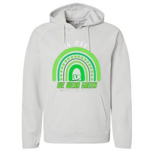 We Wear Green Mental Health Awareness Performance Fleece Hoodie