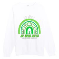 We Wear Green Mental Health Awareness Premium Crewneck Sweatshirt