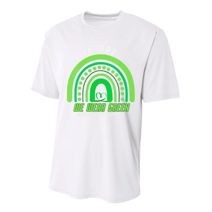 We Wear Green Mental Health Awareness Performance Sprint T-Shirt