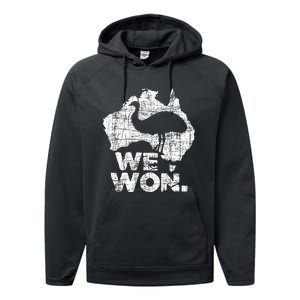 We Won Great Emu War Australian History Emu Lover Performance Fleece Hoodie