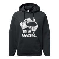 We Won Great Emu War Australian History Emu Lover Performance Fleece Hoodie