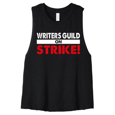 WGA Writers Guild Of America On Strike Anti AI Chatbots Women's Racerback Cropped Tank