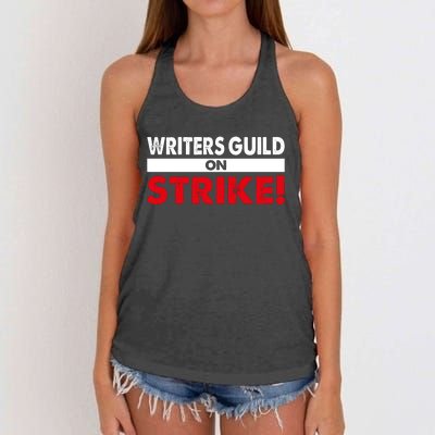 WGA Writers Guild Of America On Strike Anti AI Chatbots Women's Knotted Racerback Tank