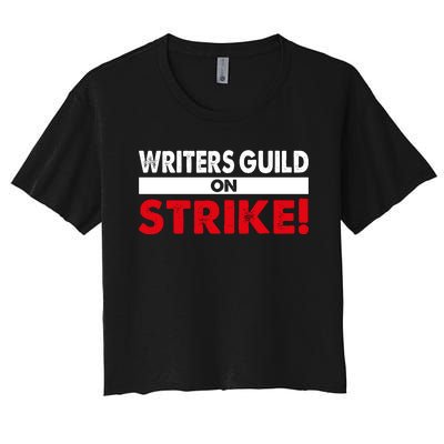 WGA Writers Guild Of America On Strike Anti AI Chatbots Women's Crop Top Tee