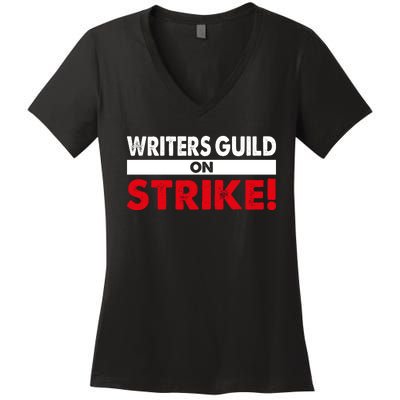 WGA Writers Guild Of America On Strike Anti AI Chatbots Women's V-Neck T-Shirt