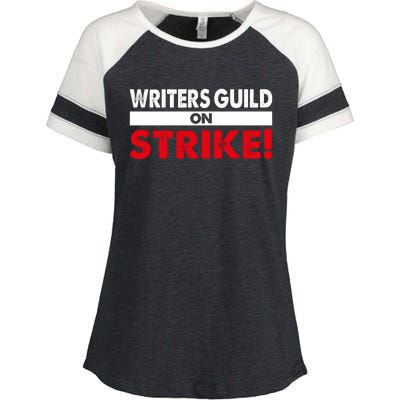 WGA Writers Guild Of America On Strike Anti AI Chatbots Enza Ladies Jersey Colorblock Tee