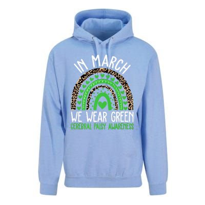 We Wear Green Cerebral Palsy Awareness CP Month Rainbow Unisex Surf Hoodie