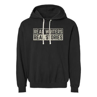 WGA Writers Guild America Strike Real Writers Real Stories Garment-Dyed Fleece Hoodie