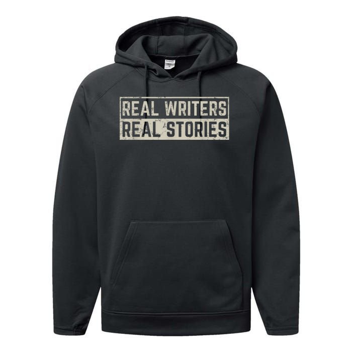 WGA Writers Guild America Strike Real Writers Real Stories Performance Fleece Hoodie