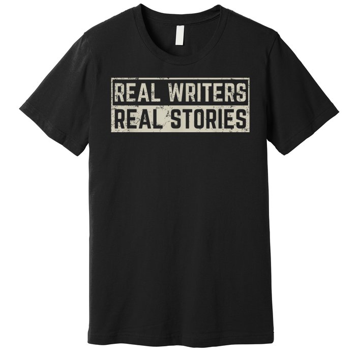 WGA Writers Guild America Strike Real Writers Real Stories Premium T-Shirt