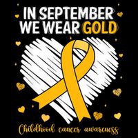 We Wear Gold Childhood Cancer Awareness Gold Ribbon Heart Button