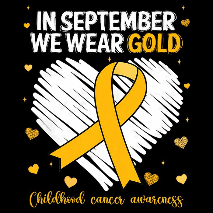 We Wear Gold Childhood Cancer Awareness Gold Ribbon Heart Button