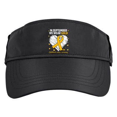 We Wear Gold Childhood Cancer Awareness Gold Ribbon Heart Adult Drive Performance Visor
