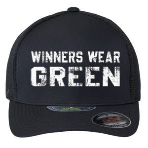 Winners Wear Green Team Spirit Game Competition Color War Flexfit Unipanel Trucker Cap