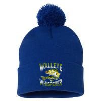 Walleye Whisperer Graphic Fishing Gift Fisher Meaningful Gift Pom Pom 12in Knit Beanie