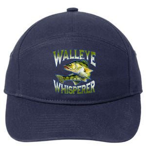 Walleye Whisperer Graphic Fishing Gift Fisher Meaningful Gift 7-Panel Snapback Hat