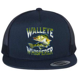 Walleye Whisperer Graphic Fishing Gift Fisher Meaningful Gift Flat Bill Trucker Hat