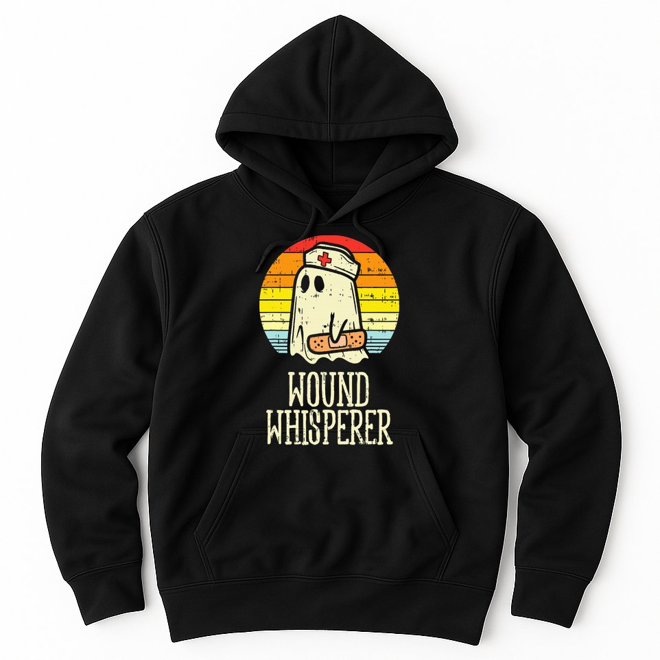 Wound Whisperer Ghost Nurse Boo Halloween Nursing RN Hoodie