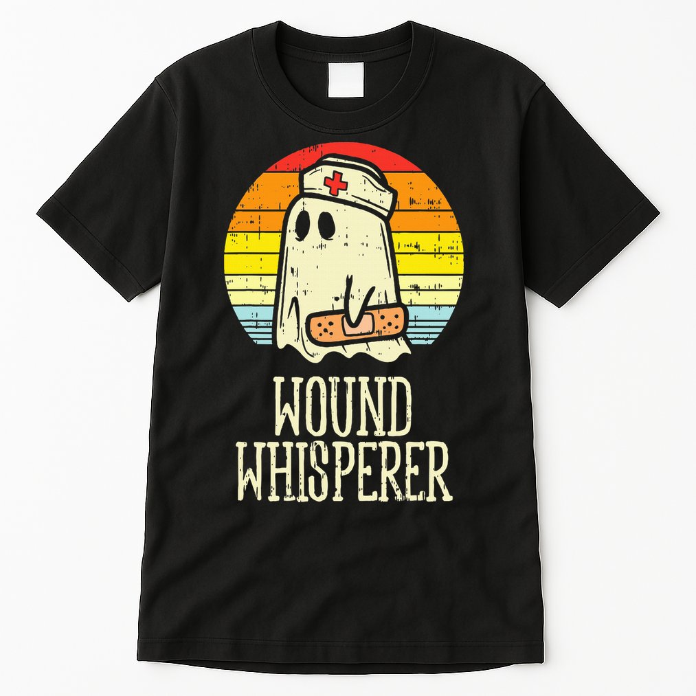 Wound Whisperer Ghost Nurse Boo Halloween Nursing RN Tall T-Shirt