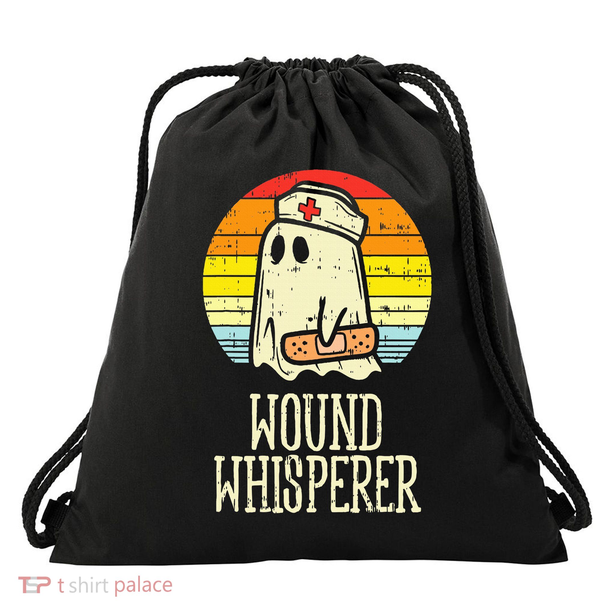 Wound Whisperer Ghost Nurse Boo Halloween Nursing RN Drawstring Bag