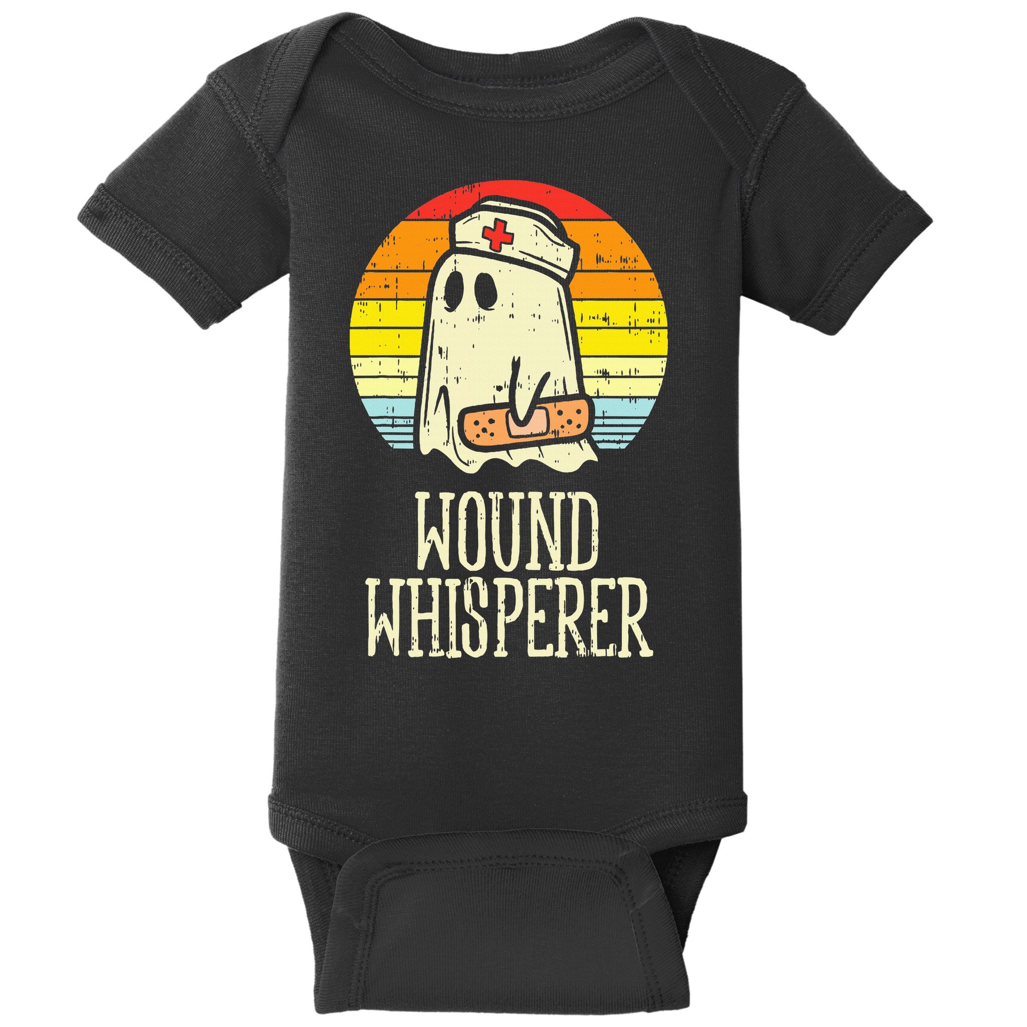 Wound Whisperer Ghost Nurse Boo Halloween Nursing RN Baby Bodysuit