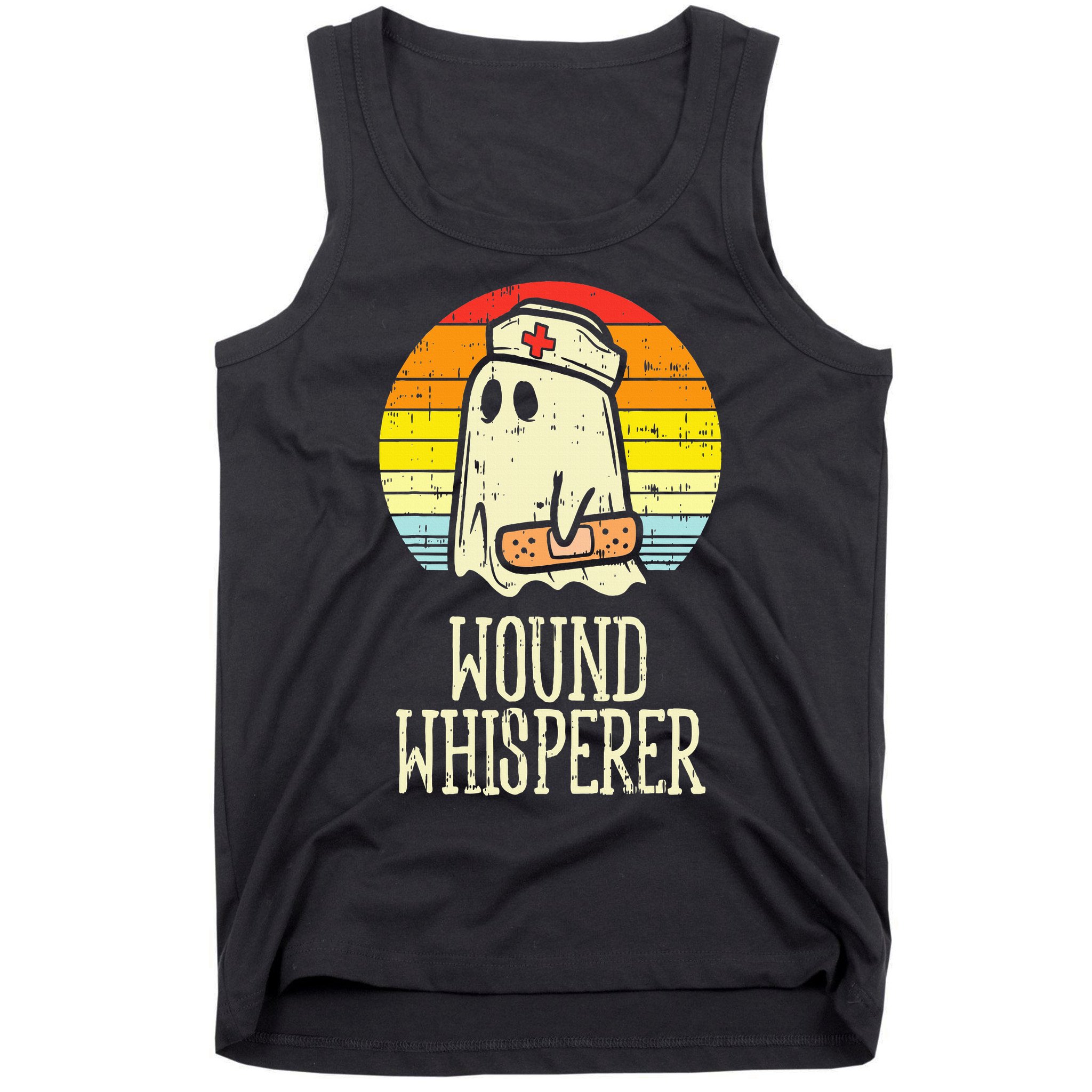 Wound Whisperer Ghost Nurse Boo Halloween Nursing RN Tank Top