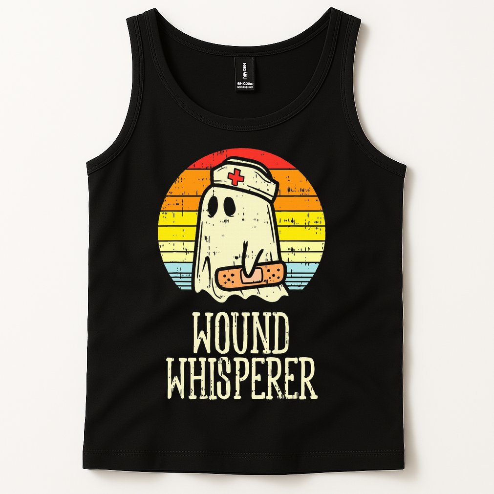 Wound Whisperer Ghost Nurse Boo Halloween Nursing RN Tank Top