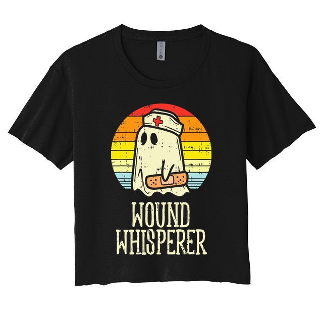 Wound Whisperer Ghost Nurse Boo Halloween Nursing RN Crop Top