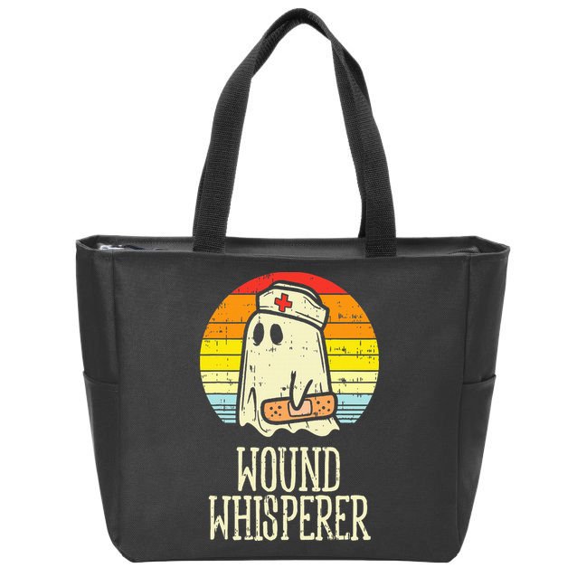Wound Whisperer Ghost Nurse Boo Halloween Nursing RN Zip Tote Bag
