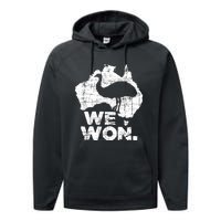 We Won Great Emu War Australian History Emu Lover Performance Fleece Hoodie