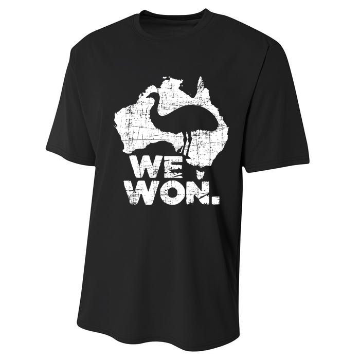 We Won Great Emu War Australian History Emu Lover Performance Sprint T-Shirt