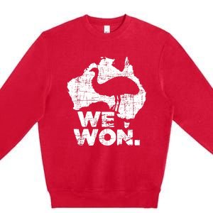 We Won Great Emu War Australian History Emu Lover Premium Crewneck Sweatshirt