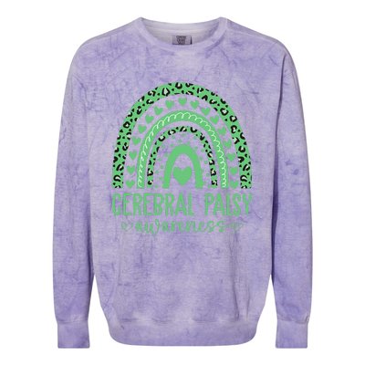 We Wear Green Cerebral Palsy Awareness CP Month Colorblast Crewneck Sweatshirt