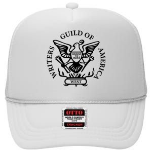 WGA Writers Guild Of America On Strike Anti AI Chatbots High Crown Mesh Back Trucker Hat