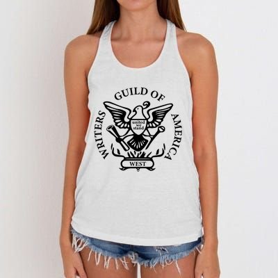 WGA Writers Guild Of America On Strike Anti AI Chatbots Women's Knotted Racerback Tank